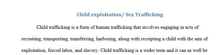 18 page literature review topic international relations/child exploitation and trafficking.