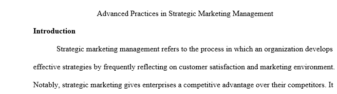 Advanced Practices in Strategic Marketing Management