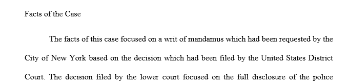 Case Brief Dinler v. City of New York This paper should be a minimum of two (2) pages in length