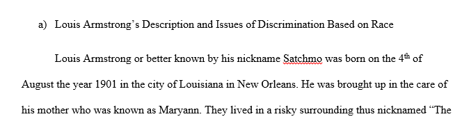 Choose one of the following jazz artists/groups from the list below to research the way(s) in which race and/or diversity played ith American society in the earlier part of the 20th century