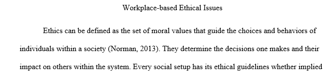 Compose a one to two-page description of a workplace-based ethical situation that you have directly encountered, observed, or heard about from past or present colleagues.