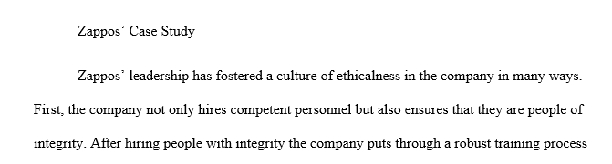 Examine various issues within the company’s ethicalness and culture