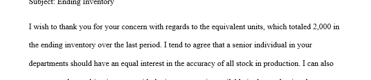 Prepare a maximum 700-word informal memo and explain to Mr. Skaros why his production cost report showed only 2000 equivalent units in ending inventory