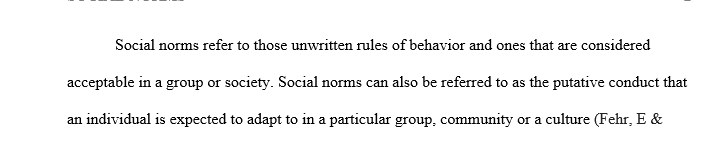 This writing assignment asks you to identify some kind of social norm and then examine that norm based on the criteria we talked about during lecture