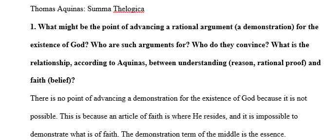 What might be the point of advancing a rational argument (a demonstration) for the existence of God?