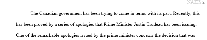 Write a page reflective report. The title of this report is to be: Trudeau Apologizes for Canada’s Turning Away Ship of Jews Fleeing Nazis