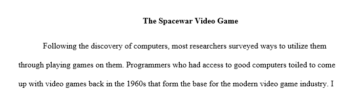 for this week's writing, you are to make the case for what you think is the most important video game ever and why.