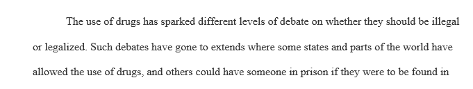 Based on your current experience & knowledge, should drugs be legalized in the United States? Why or Why not?