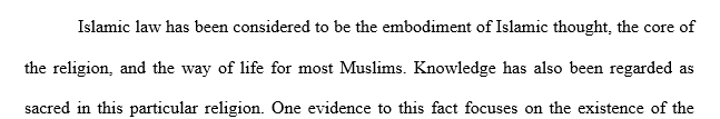 Choose ONE question and answer in 7-9 pages: Explain the logic of Islamic law