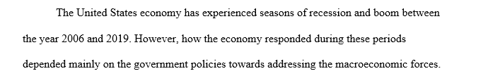 Describe the state of the U.S. Economy for the years between 2006 and now in terms of macroeconomic measures discussed in the course 