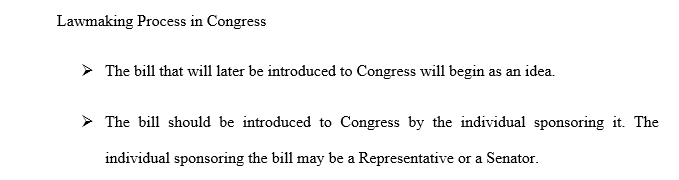 Develop a brief diagram or bullet list for the House of Representatives and one for the Senate showing how a bill may become a law