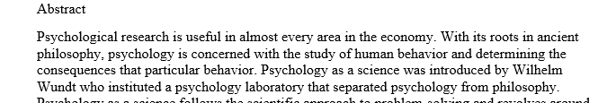 How psychology impact your field of study? My field of study is Science