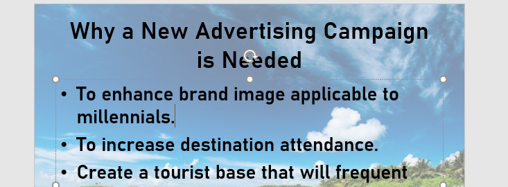 In this final assignment pick a destination anywhere in the world. Assume that you are presenting a new marketing proposal for a specific destination.