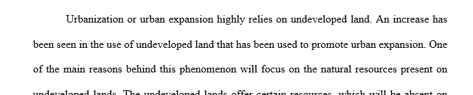 Why do urbanized societies need stretches of uninhabited and undeveloped land?