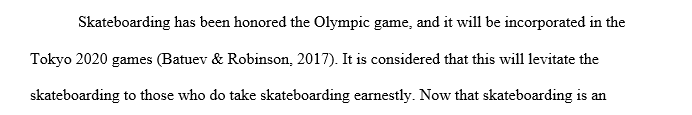 I would like to do my final paper on drug testing in Skateboarding competitions. I think it is interesting to see how organizations are 