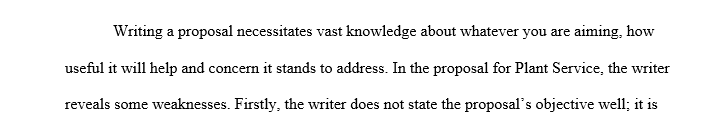 In this assignment you will be rewriting and critiquing the proposal provided HERE. There are at least six improvements to be made in the document.