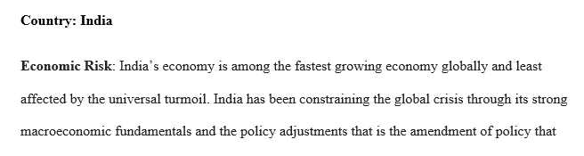 This assignment consists of a report on the political risks of doing business in a country of your choice.