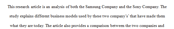 Analyze the business models of Sony and Samsung.