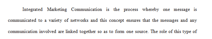 Write a 3-5 page paper addressing your IMC promotional efforts