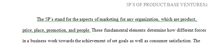 5 P’s of product base ventures 8ps of service based ventures