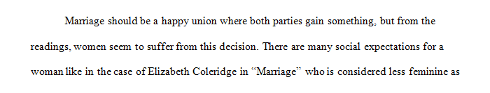 According to the readings how can a woman's life be affected after she becomes a wife