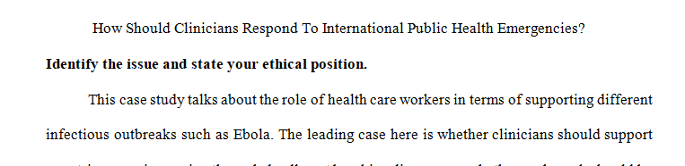 Choose a case from the AMA Journal of Ethics Case Index and take a position