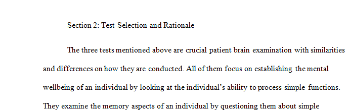 Compare and contrast three standardized tests related to your specialization