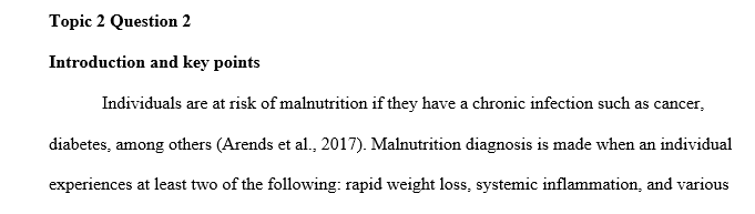 Comparison of the prevalence of malnutrition diagnosis in head and neck gastrointestinal and lung cancer patients 