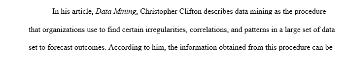 Describe the role of data mining in the story using and why the data mining is important your own words (at least 200 words for each URL).