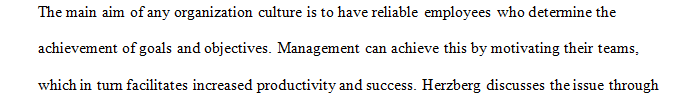 Explain how a manager motivates employees with reference to Herzberg's two-factor theory. 