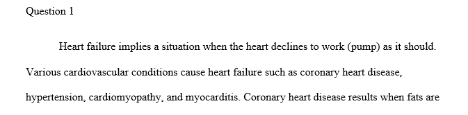 Four cardiovascular Conditions Leading to Heart Failure