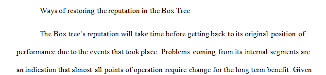 How could you ever restore the once sterling reputation of the Box Tree