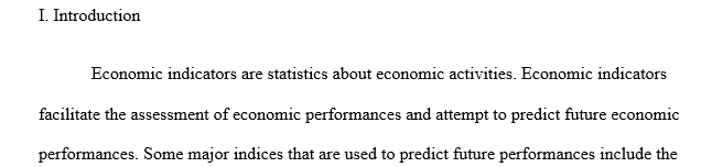 Indicate at least two important historical economic events associated with each economic indicators.