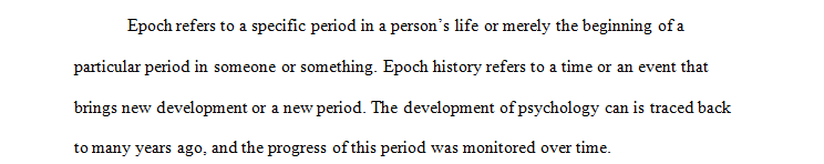 Messias (2014) outlined five epochs in the history of psychology.