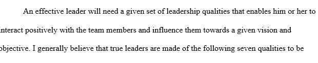 Regarding the transformational leadership skills discussed in our required article reading how do you think your leadership style is perceived by others?