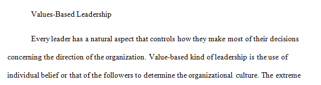 Values-based leadership and select any organization of your own 