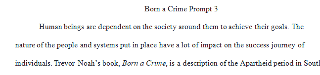 Write a 7 paragraph arguing or not Noah’s contribution for his crimes led to his personal growth.