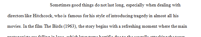 Write a two-page (600 word+/-) paper on one (or if you want, both) of the Hitchcock movies