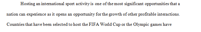 Write an essay that discusses costs and benefits of hosting the World Cup.