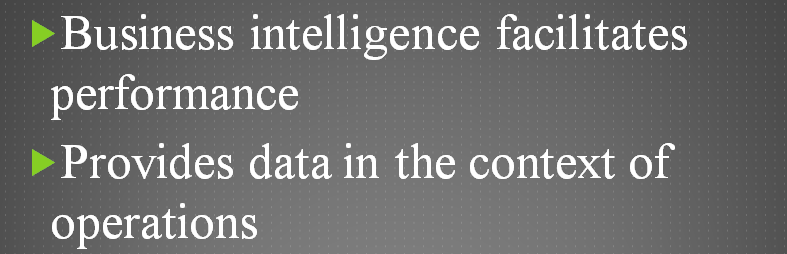 You have been hired as a consultant to present a BI framework to an US organization.