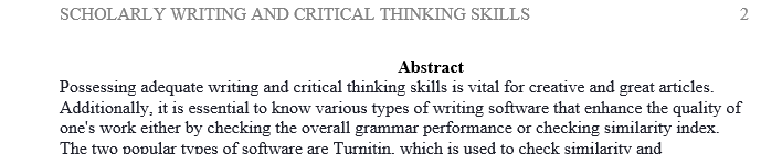 identify and locate articles of your choosing relevant to your area of specialization to better understand whether an article is scholarly or not.