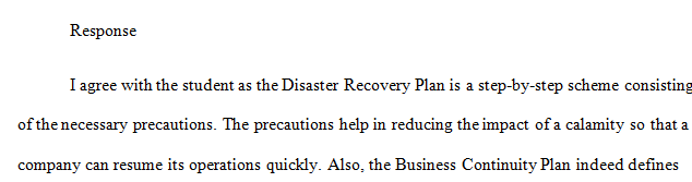 A continuity of operations plan is aimed at ensuring that agencies are able to continue with their normal operations