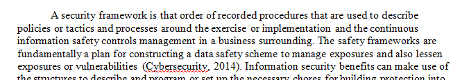 Compare and contrast the following four security frameworks for addressing cybersecurity risk.