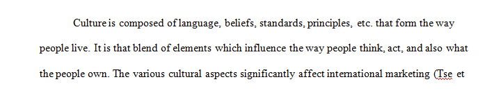 Define culture and discuss its impact on international marketing