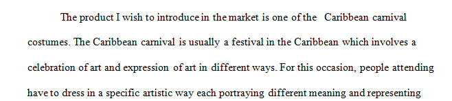 Describe for your audience what it is that you wish to bring to market.