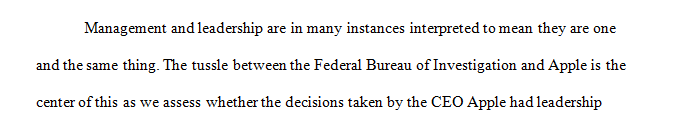 Discuss how this decision shows (or does not show) leadership