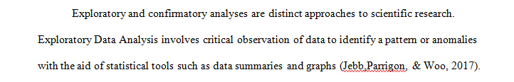 Discuss the Difference Between an Exploratory Analysis and a Confirmatory.