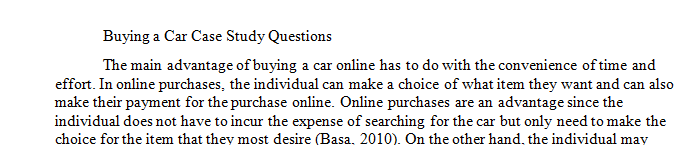 Discuss what benefits and drawbacks are associated with online car buying.