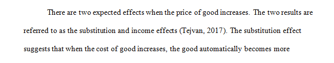 How can the income and substitution effects of a price change help explain this