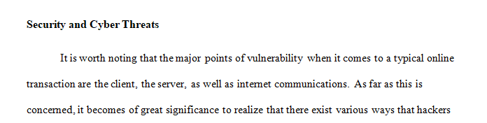 Name the major points of vulnerability in a typical online transaction